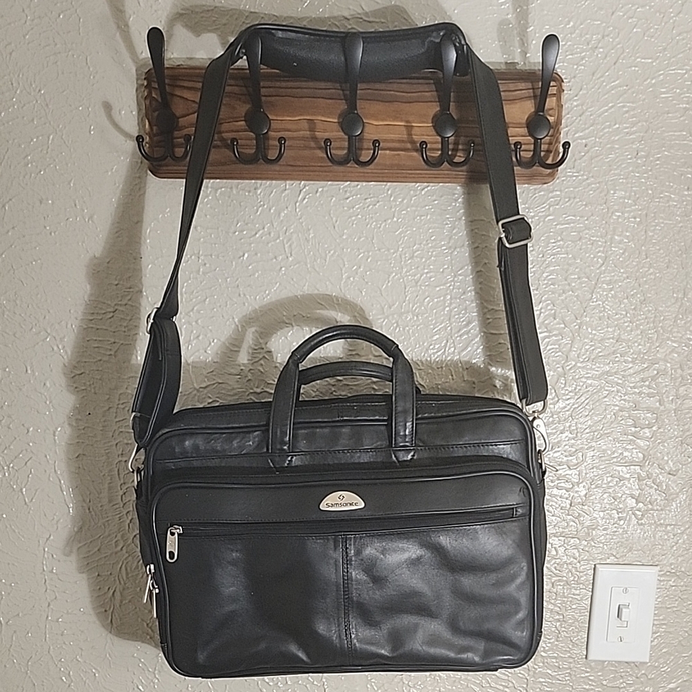 SAMSONITE Classic Black Leather Men's Bag